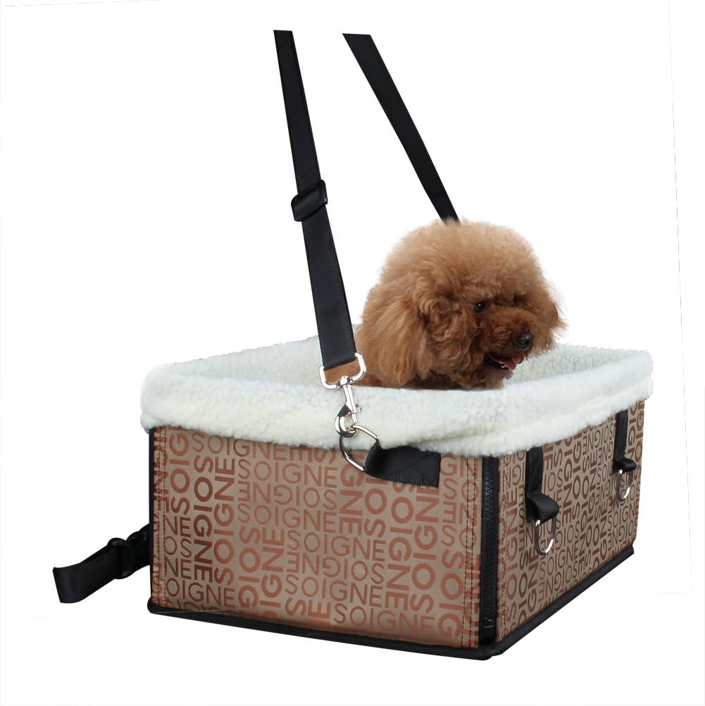 GARDOM Pets Dog Booster Seat Non-skid Pet Car Seat with Seat Belt Tether for Cats and Dogs