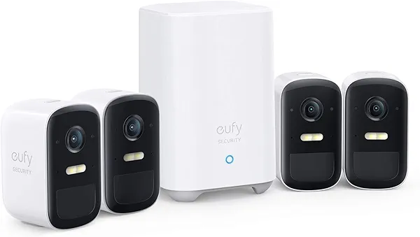 eufy Security, eufyCam 2C 4-Cam Kit, Security Camera Wireless Outdoor, Home Security System, HomeKit Compatibility, 1080p HD, IP67, Night Vision, Motion Only Alert, No Monthly Fee 4 cam kit