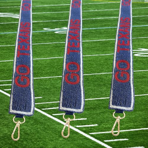Lashicorn Go Texas Beaded Purse Strap Navy Blue and Red Football 49” Baseball Game Day for Clear Stadium Purse2