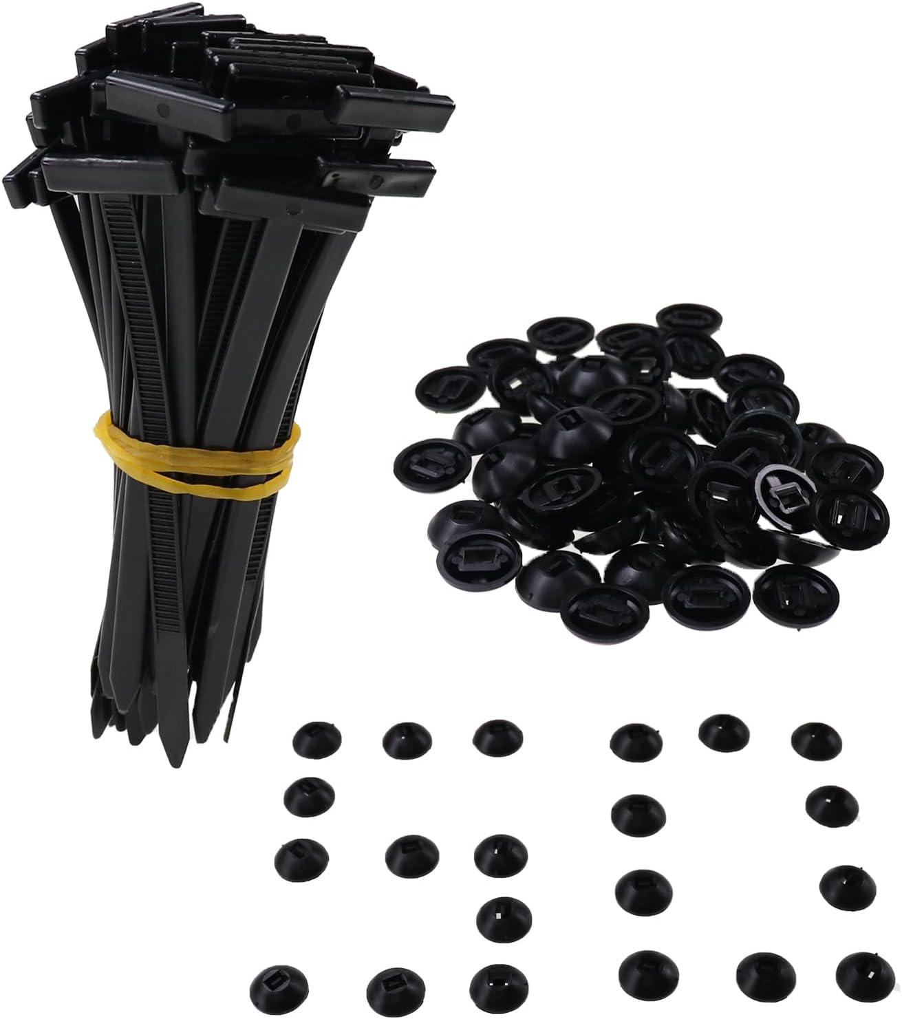 100 Pcs Upgraded Nylon Universal Cable Tie Buckle, Heavy Duty Self-Locking Rivet Zip Ties, Multifunctional Cable Tie Buckle for Car Daily Repair, Garden, Home, Office,Workshop