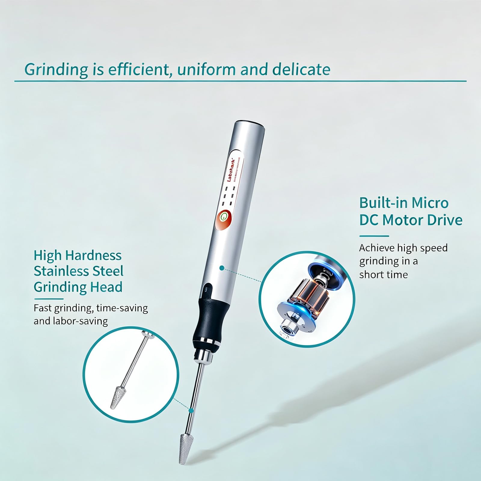 Molinillo De Tejido Manual, Homogeneizador Eléctrico Portátil, con Ajuste De 3 Velocidades, Mortero De Acero Inoxidable para Microtubos De 2 Ml, Preparación De Muestras De Laboratorio