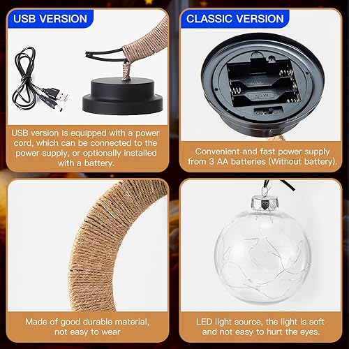 Miniatura 4 de ZODIFEVI Lámpara de luna, lámpara lunar encantada, lámpara de decoración de Ramadán para dormitorio, lámpara de hadas, lámpara celestial, luces