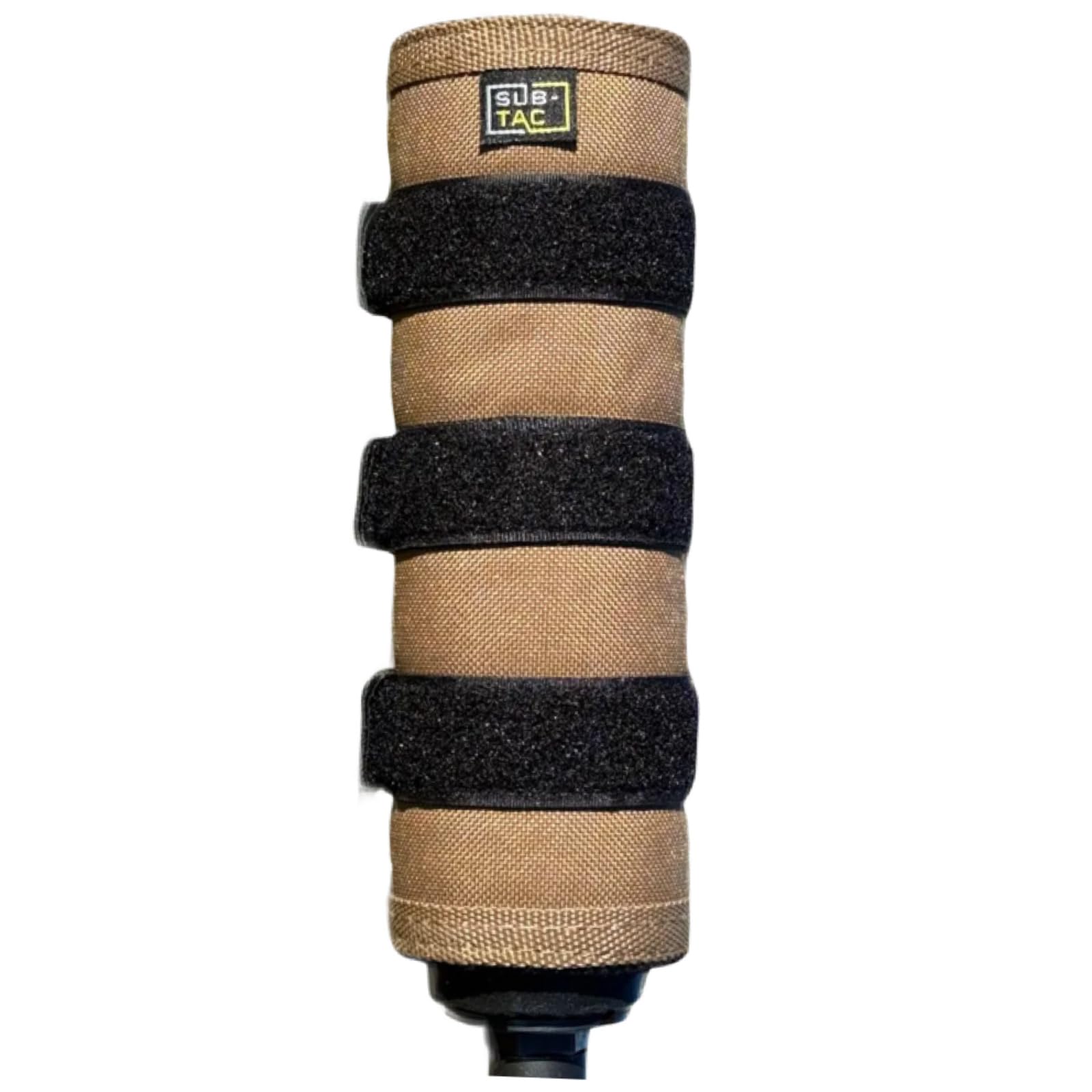 subtac Full Auto, High Temp Alpha Suppressor/Silencer Cover 5 inch Fde Brown with Black Straps