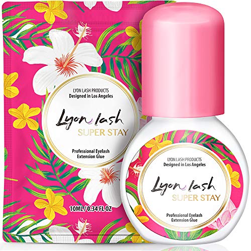 Lyon Lash SUPER STAY 10ml Eyelash Extension Performance Glue | 1 Sec Dry Time | Up to 8 Weeks Retention | Black Adhesive Supplies for Professional Use