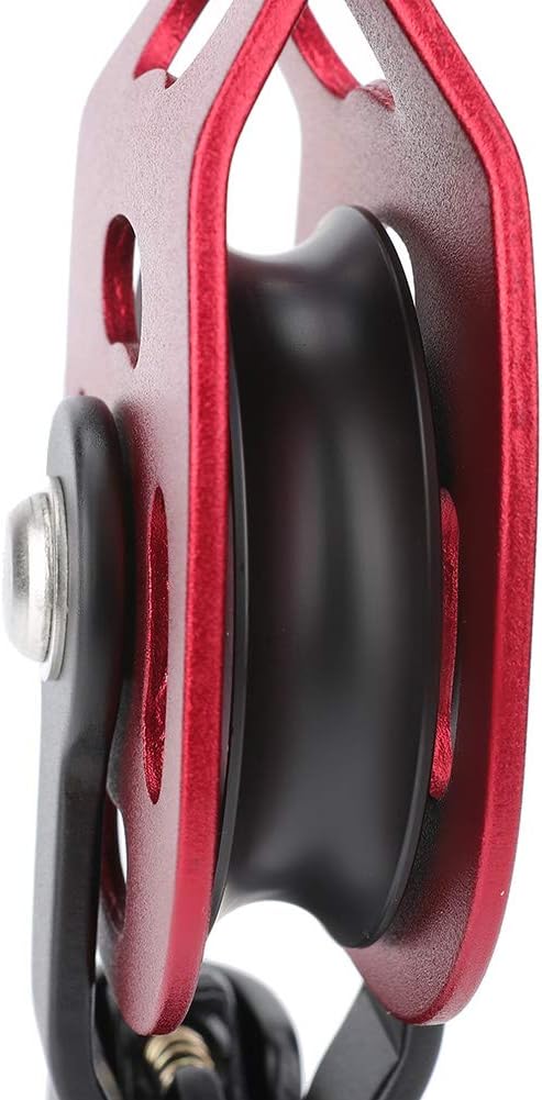 4kn Climbing Pulley, Aluminium Heavy Duty Single Swivel Rope Pulley Block Designed for 8-12mm Climbing Rope, Ideal for Rope Climbing and Pulley Systems