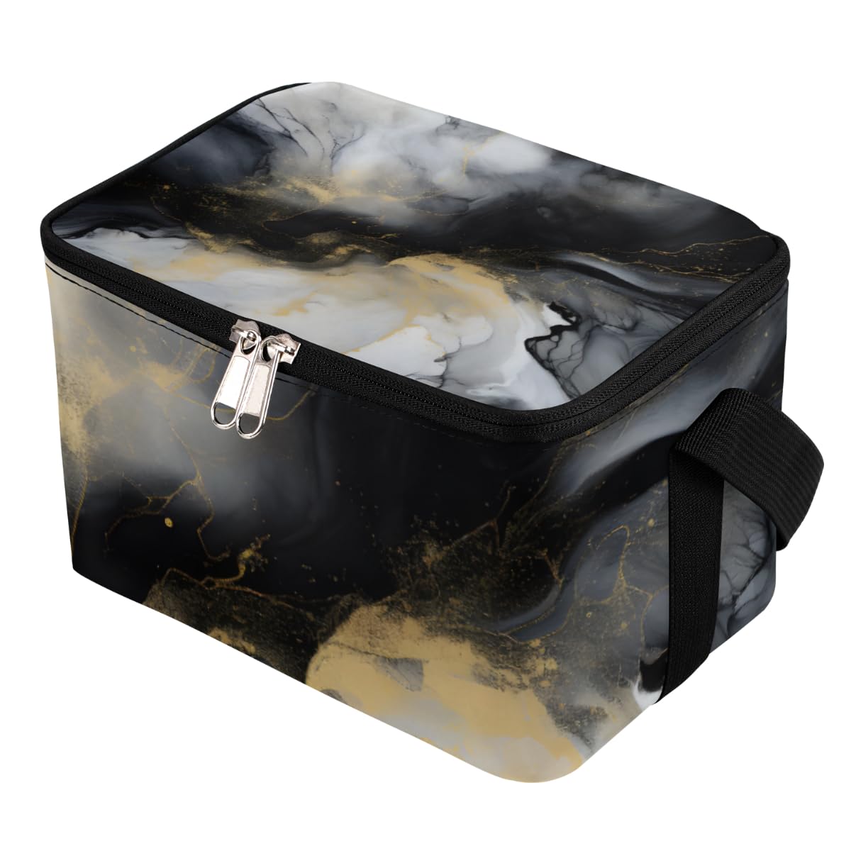 GzLeyigou Lunch Bags for Women Men 9 Cans,Liquid Texture Marble Hot & Cold Food Delivery Bag Insulated Grocery Bag Insulated Lunch Box Art Painting Cooler Bag for Office Work Picnic Beach