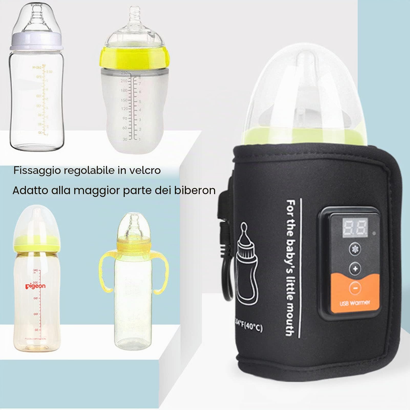 Scaldabiberon Portatile, Pacchetto Scaldabiberon USB Custode della Temperatura Costante, Custodia Termica per Biberon Riscaldamento Rapido Scaldabiberon per Auto Domestica,