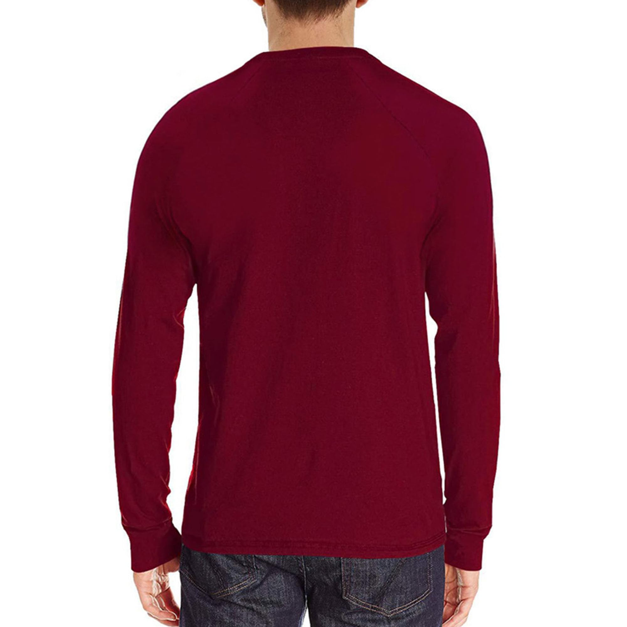 Mens Casual Slim Fit Long Sleeve Shirts Front Placket T-Shirts Henley Slim Fit Activewear Tees Shirts (XX-Large,Red)