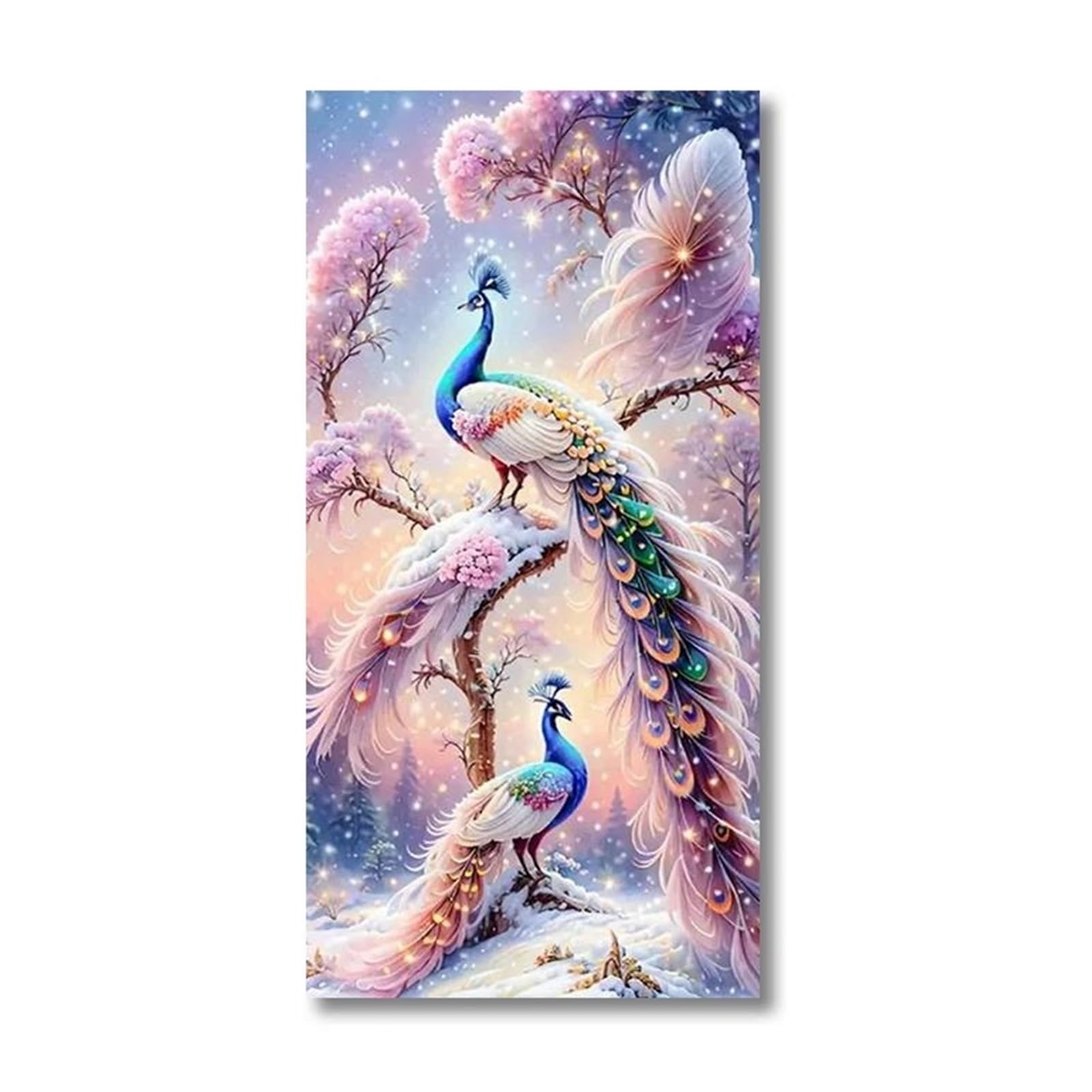 Paysage d'oiseau magique et tableau déco nature 30x60cm pour habillage mural