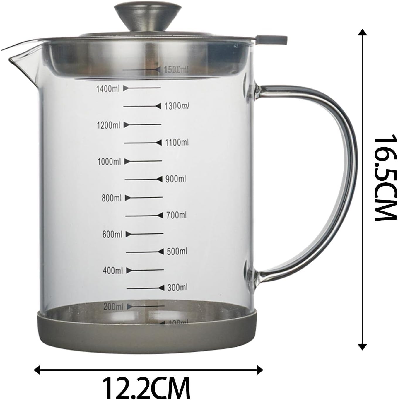 Glas Speck Fettbehälter 1500ml - Speiseöl Aufbewahrung Mit Siebfilter