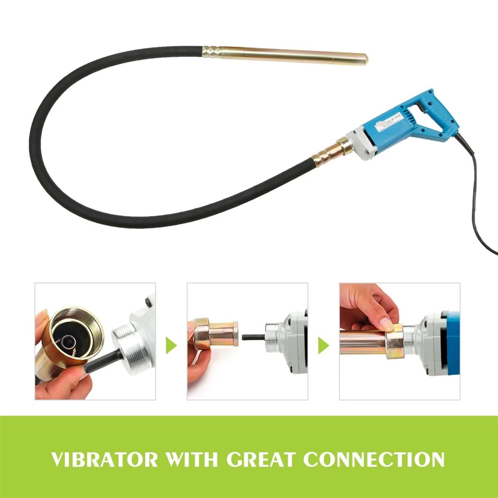 Hormigonera, Vibrador de hormigón eléctrico portátil, póquer vibrador de mano, motor de cobre puro de 1300 W for pilares de cemento vibrantes