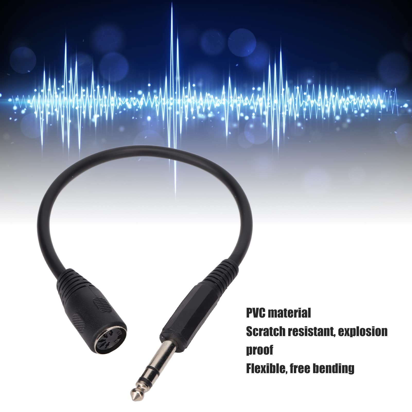 MIDI to 3.5mm Breakout Cable,6.35mm to 5 Pin DIN Female Cable,5 Pin DIN Female to 6.35mm Male Connector Jack Plug Wire Cord,Microphone Sound Output Sound Adapter Cable - Image 3