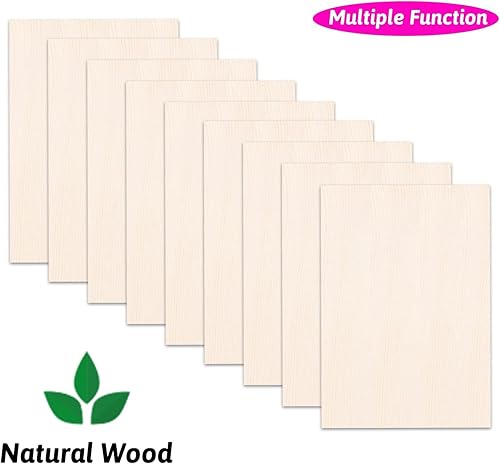 Miniatura 4 de DOITEM - Hojas de madera de balsa, 10 hojas de madera finas, madera de balsa de 8 x 8 pulgadas, en blanco para Cricut Maker, madera, manualidades,