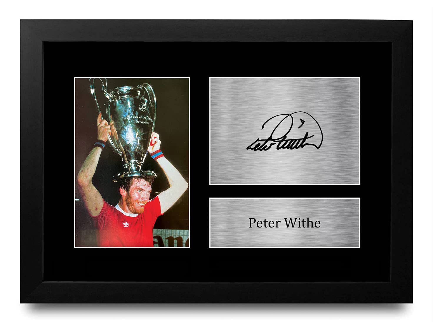 HWC TradingFR A4 Peter Withe Aston Villa Gifts Printed Signed Autograph Picture for Football Fans and Supporters - A4 Framed