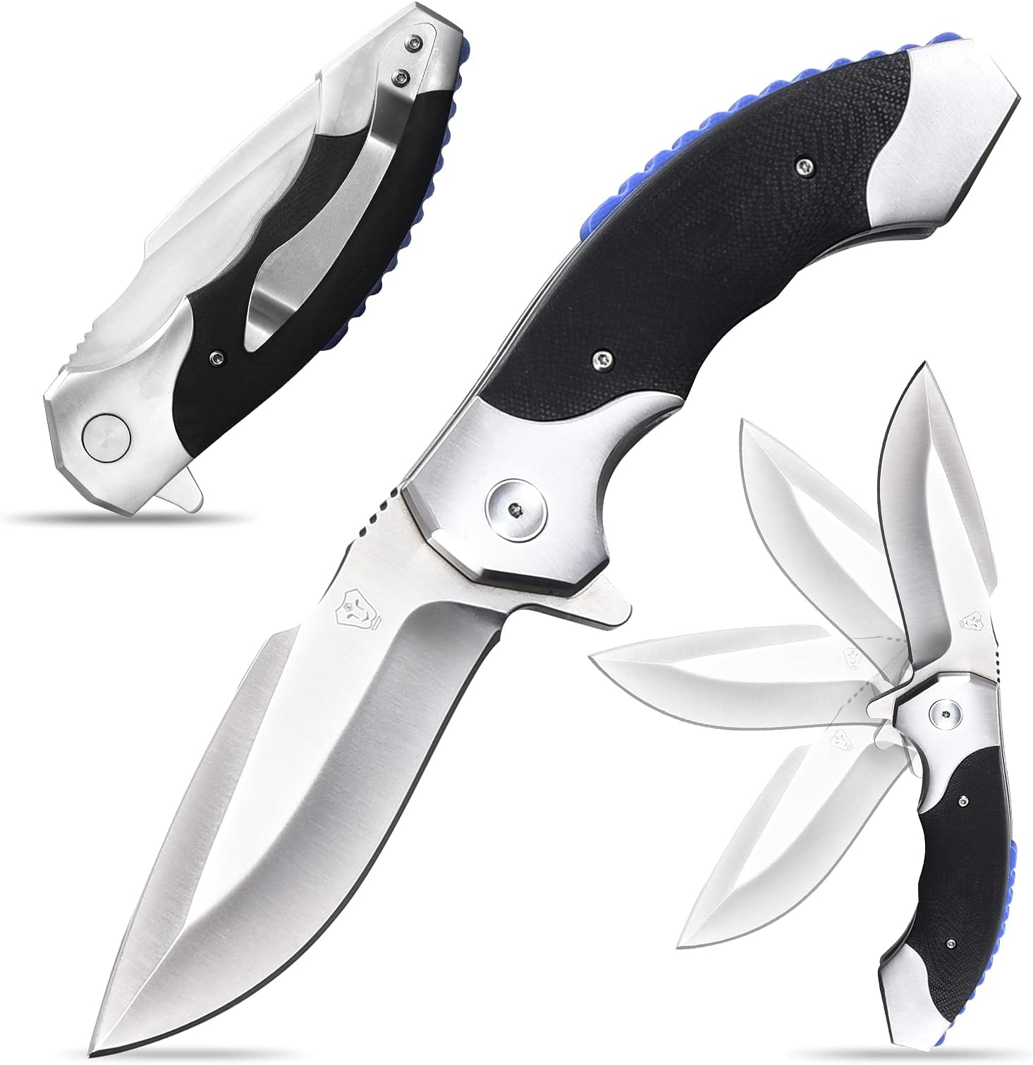 Eafengrow EF5&6&15 Folding Knives 9Cr18Mov Steel Blade G10 Steel Handle Ball Bearing Outdoor Camping Knife