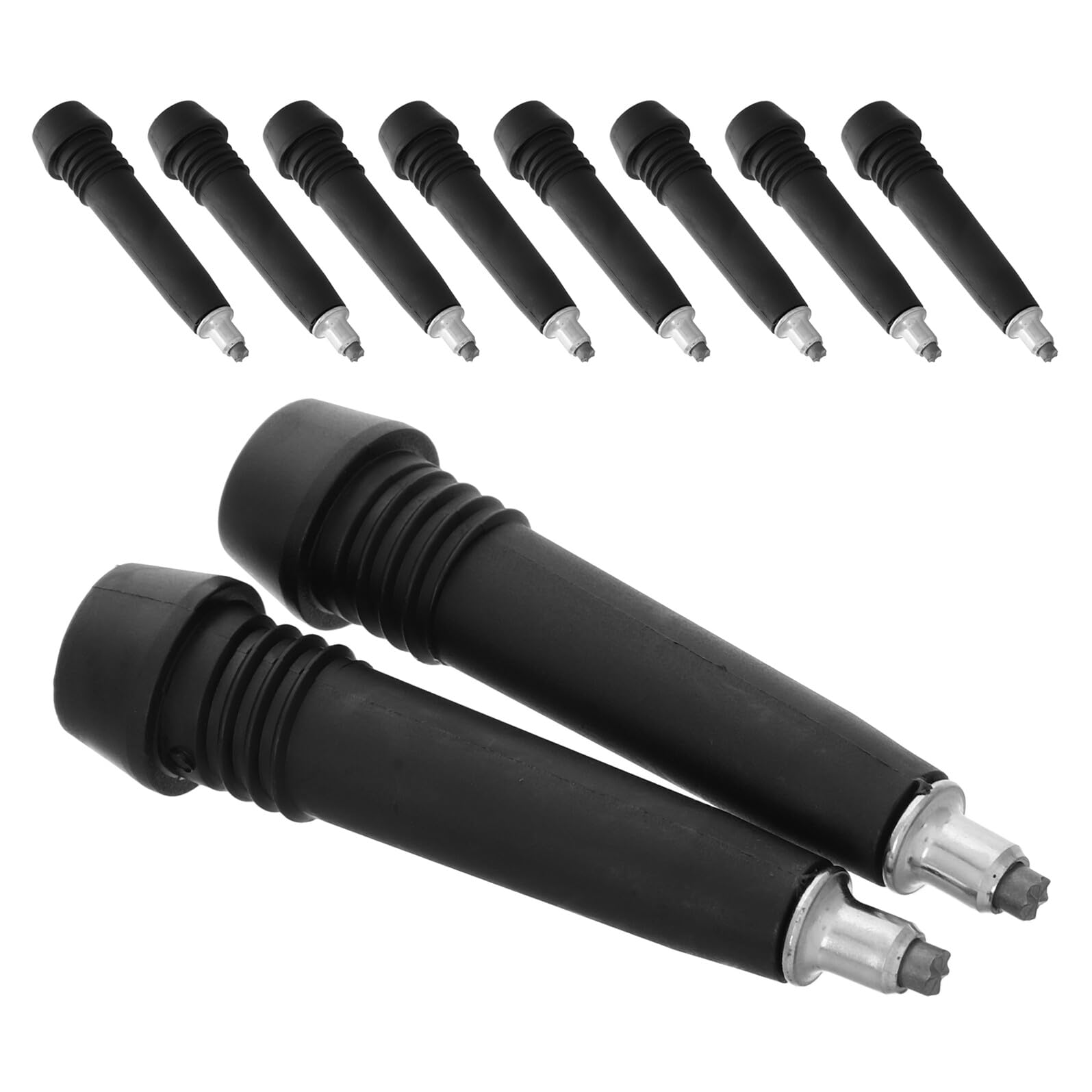 WOONEKY 10 Stück Teiliges Tungsten-carbid Trekkingstock Ersatzspitzen Langlebige Wanderstock Endkappen rutschfeste Outdoor Wanderstock Spitzen Schnelles Werkzeugloses Wechseln Kompatibel