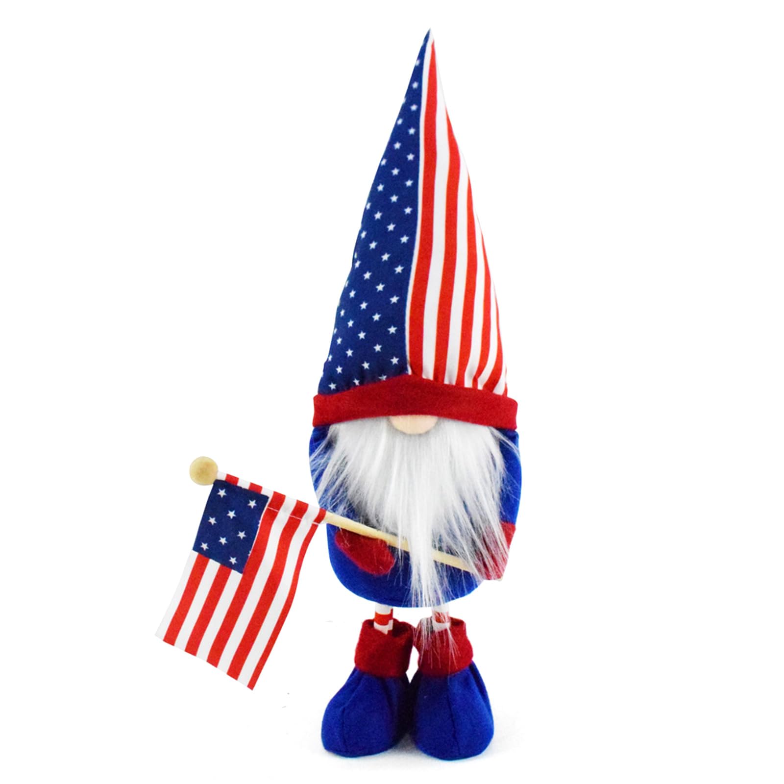 Tsophreniq Veterans Day Gnomes Plush, Star Scandinavians Tomtes Couple Elfes Decorations, Star Striped Plushie Ornamet Striped Plushie Ornamet