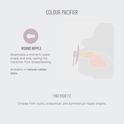 Miniatura 4 de BIBS Chupetes Studio - Paquete de 2 chupetes de pezón redondo para bebé, chupete de látex de goma natural sin BPA  Fabricado en Dinamarca  Tamaño 6+