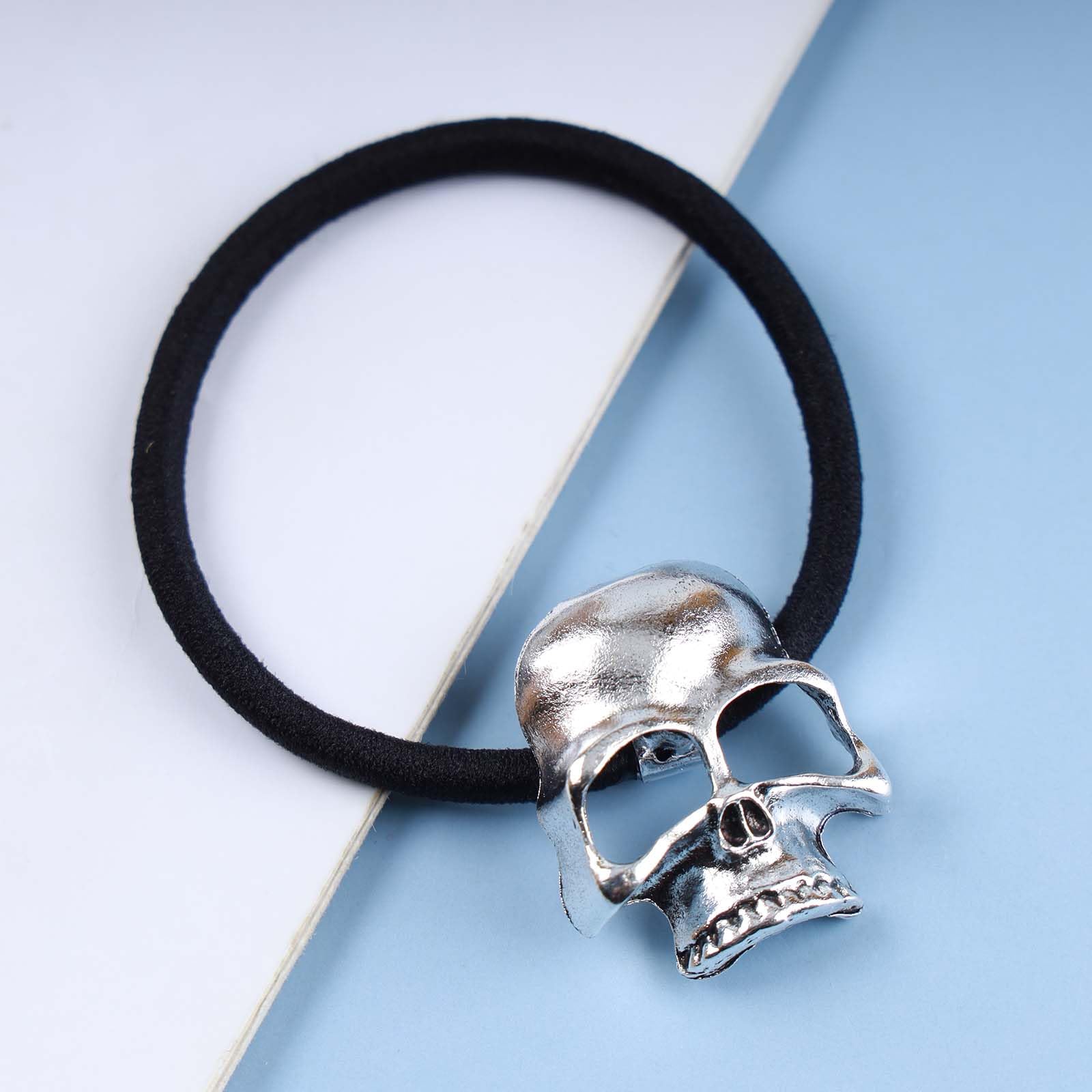 Cravatta Per Capelli Teschio Gotico Death Corp - Argento, Regalo Natale
