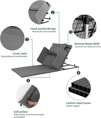 Miniatura 5 de Ayuda eléctrica para levantar el respaldo de la cama, asistente de camas para salir de la cama, respaldo de cama ajustable de 2 a 80 con control