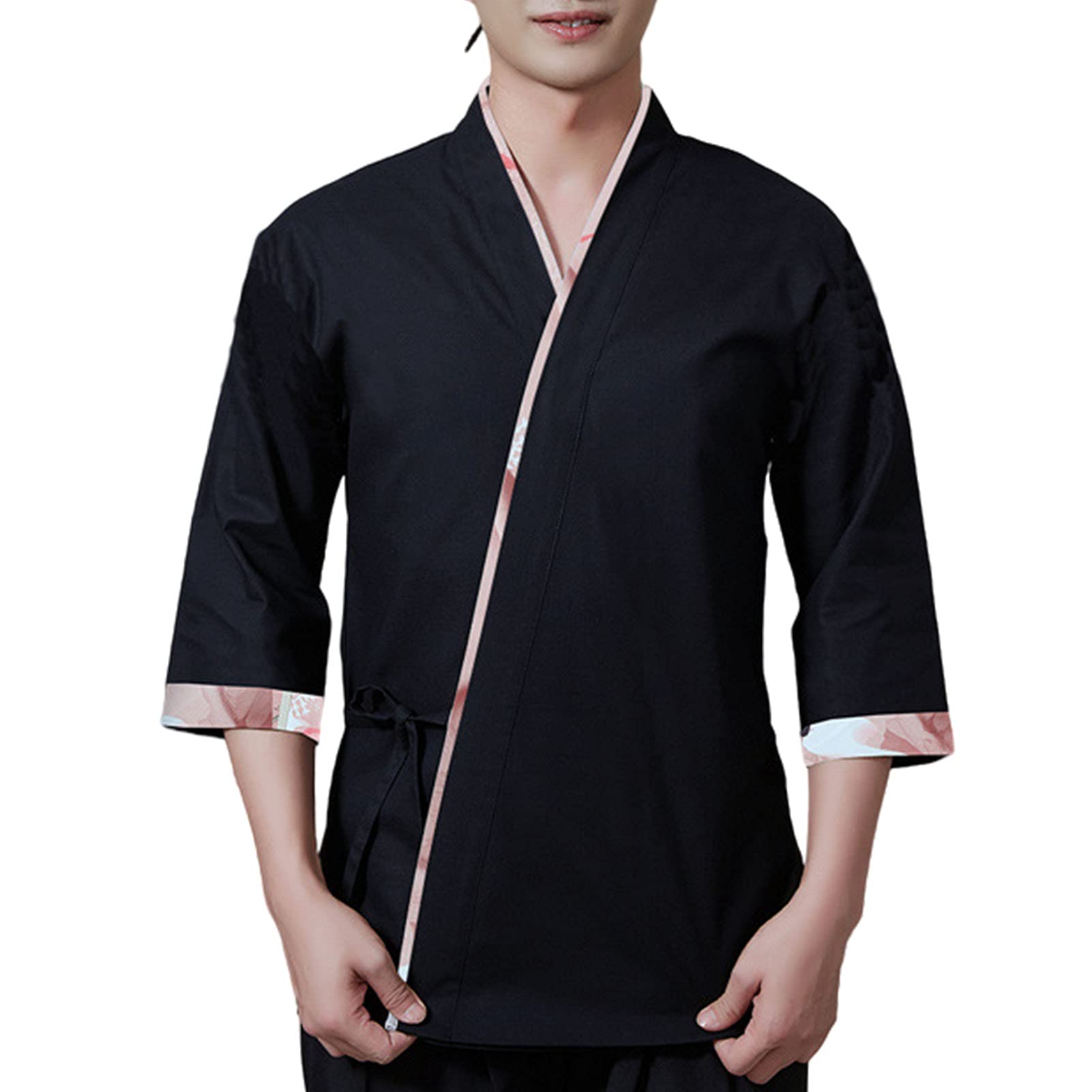 Chaqueta de Chef Kimono Impresión de Estilo Japonés Camarero Uniforme de Trabajo de Cocinero