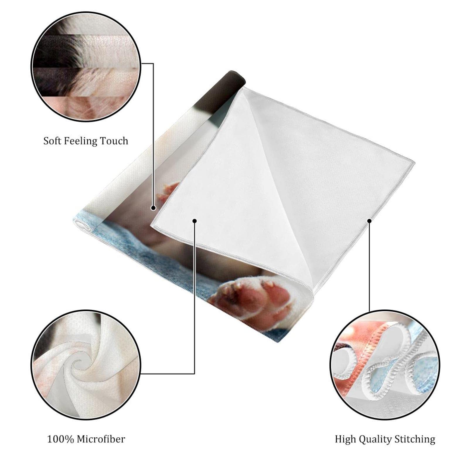Set Di 2 Asciugamani Da Cucina A Zampa Di Cane - Morbidi E Assorbenti In Microfibra, 30x43 Cm, Con Anello Per Appendere - 4