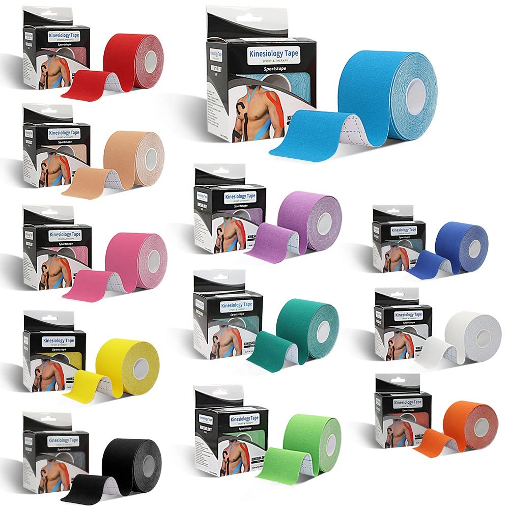 CHOUDHARY ACUPRESSURE K Tape Physiotherapy Kinesiology Tape Latex free Breathable Athletic Sports Tape for Injury Muscle Pain Relief Joint Support and Muscle Recovery Tape (5mX5cm) (Pack of 8) (B0BYT27PXY) Amazon Price History, Amazon Price Tracker