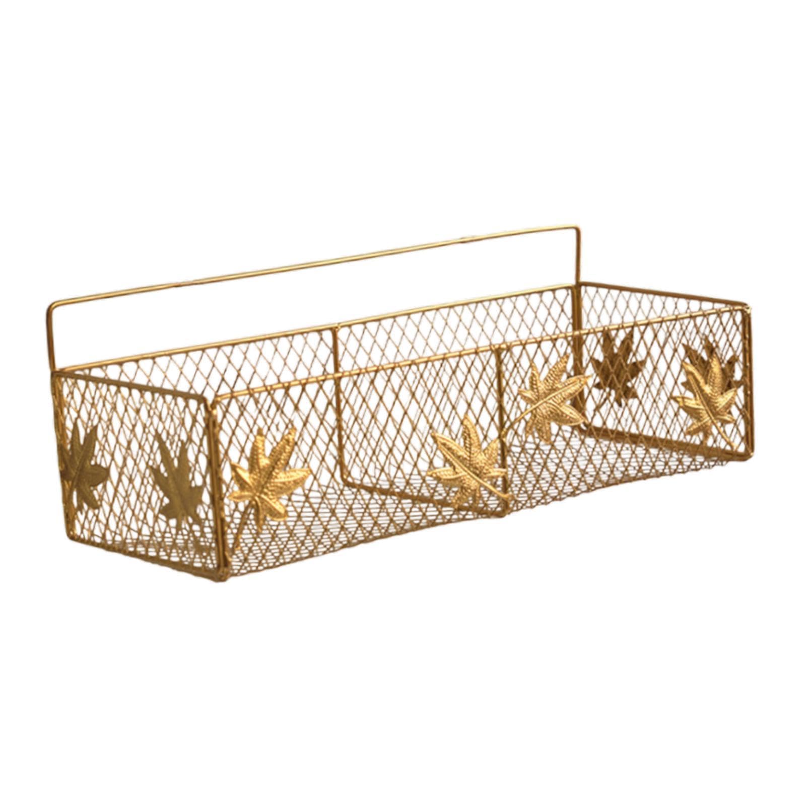 WeiLaiKeQi Shower Caddy Wall Hanging Basket Bathroom Home Decoration Trendy Storage Iron Wall Mount Shelf for Apartment Restaurant
