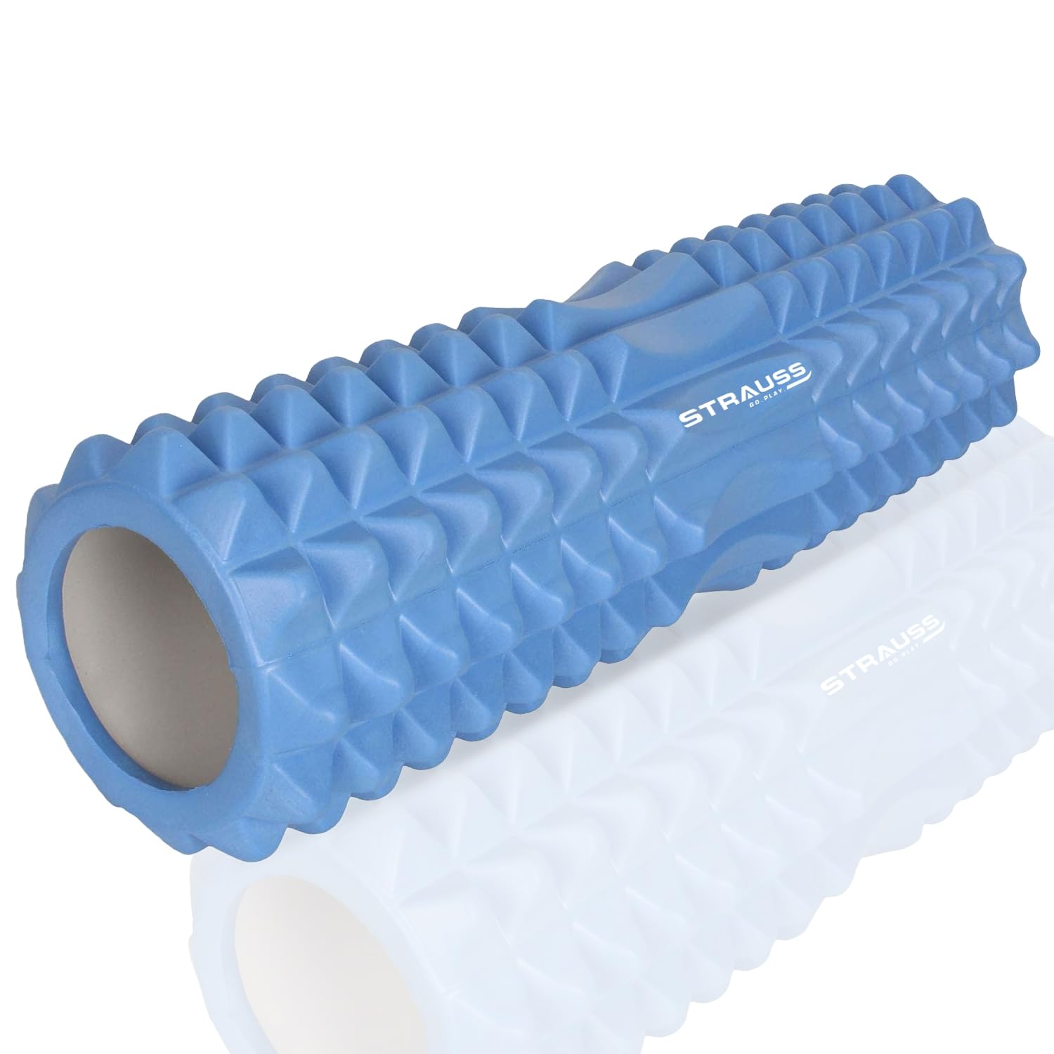 Strauss Eco-Friendly Spikes Foam Roller | Premium Eva Foam | Light Weight & Travel-Friendly for Muscle Relief, 33 CM (Blue)
