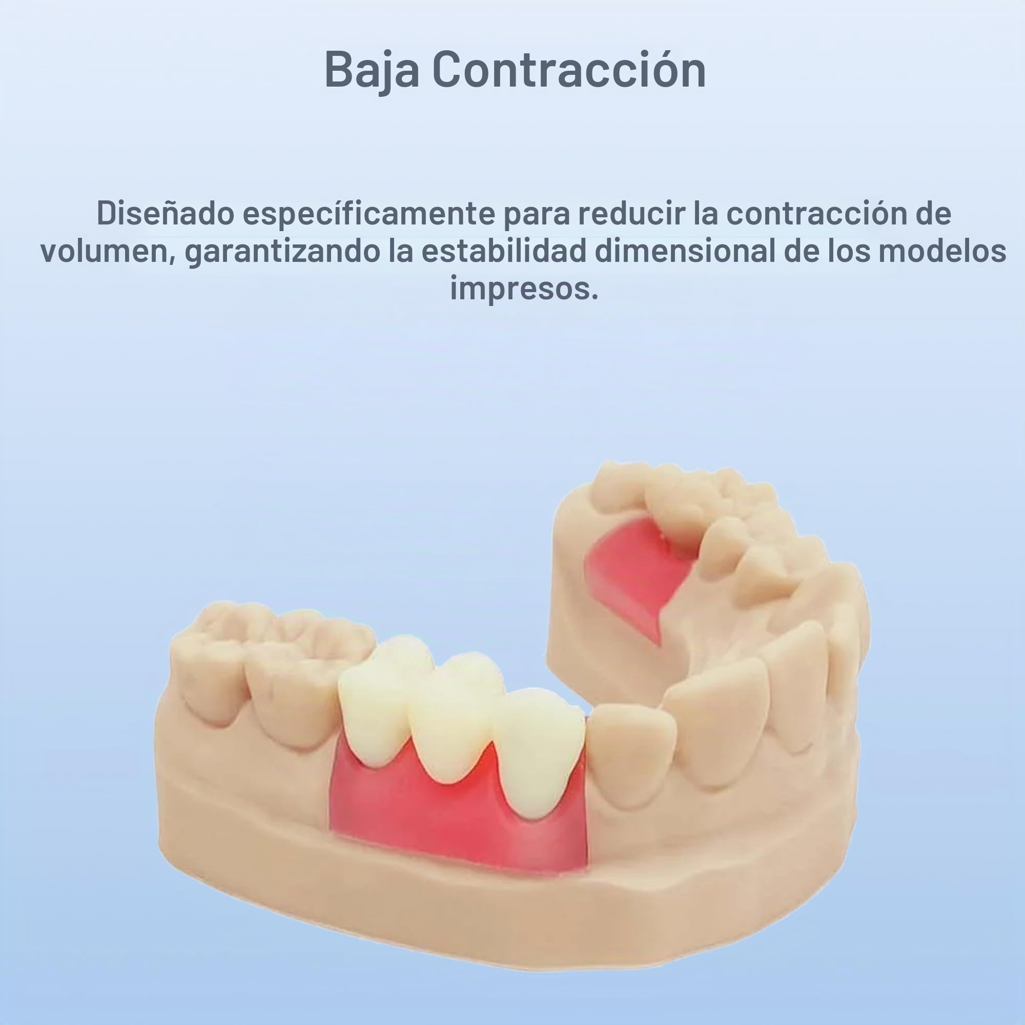 Antinsky Temporal Modelo Dental Resina para DLP LCD Impresora 3D Resina 405nm Alta Precisión Alta Dureza Tiempo de Curado Rápido Dientes Aspecto Texturizado Color de Dientes A2 500g
