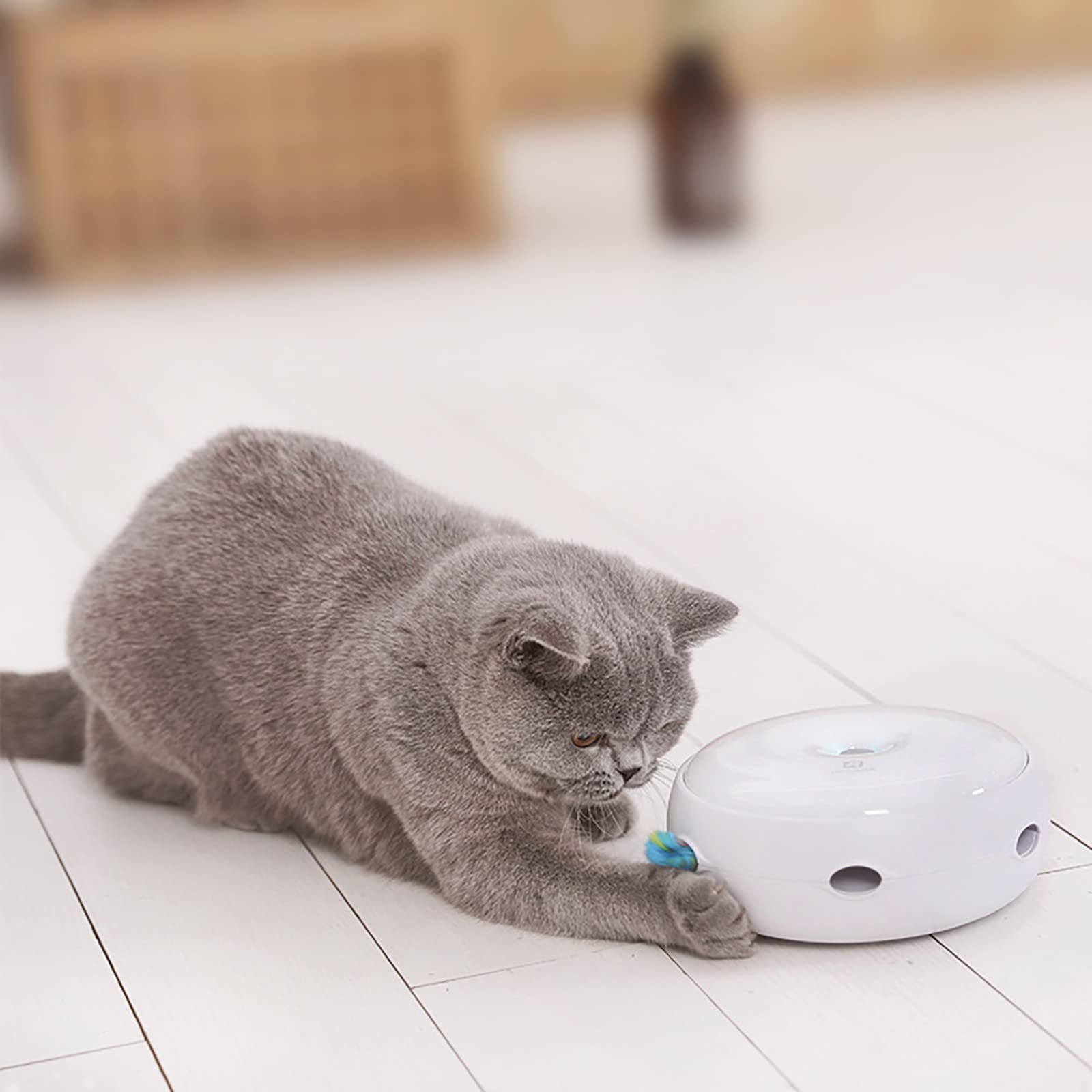 LETIAN Giocattolo per Gatti Intelligente Giocattolo Interattivo per Gatti Giochi Automatici per Gatti con Piume Giocattolo Elettrico per Gatti Bastone Divertente per Gatti Giocattolo con Piume A
