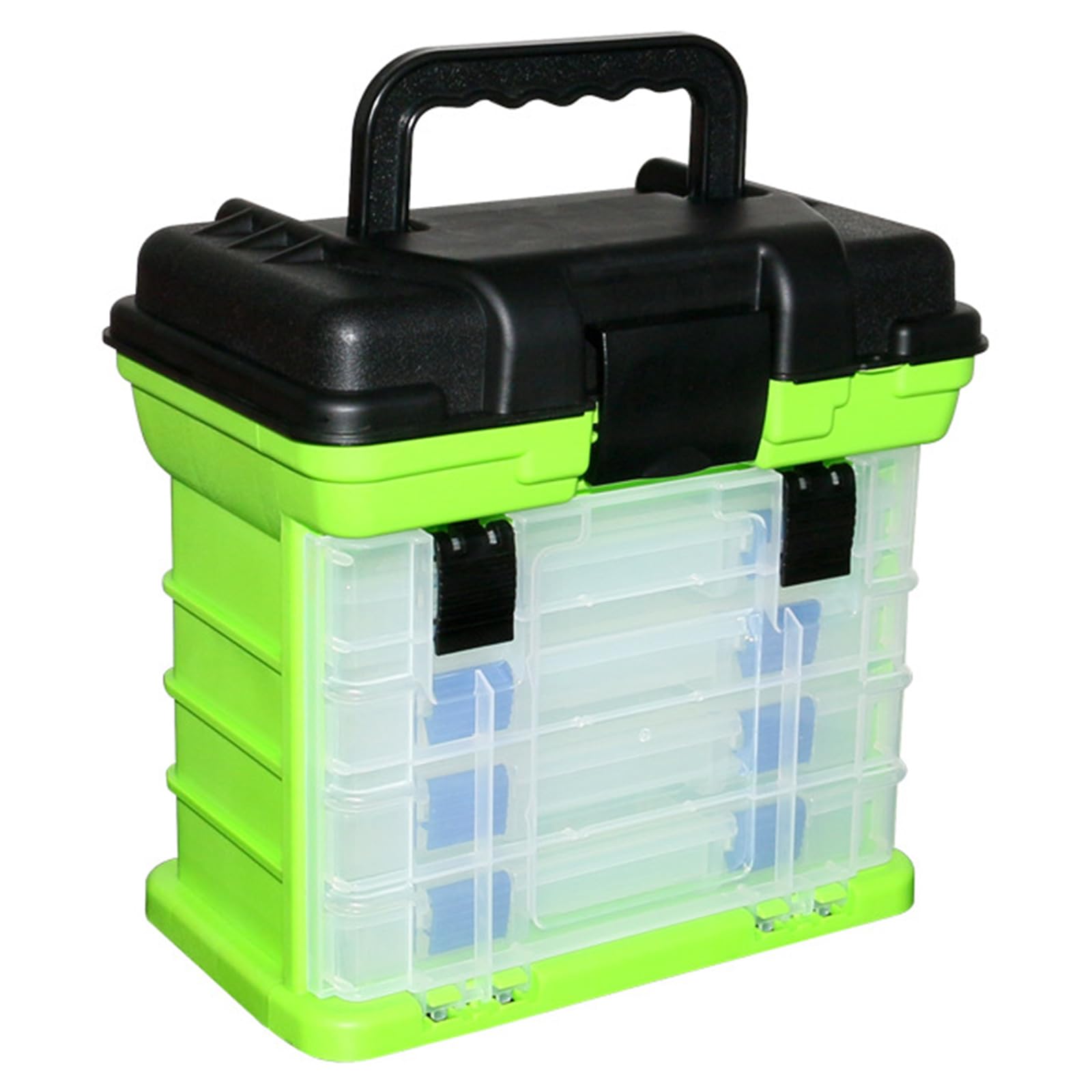 Caja de aparejos de pesca de gran capacidad de 4 capas, multifuncional, caja de almacenamiento, caja de cebos, caja de almacenamiento de aparejos