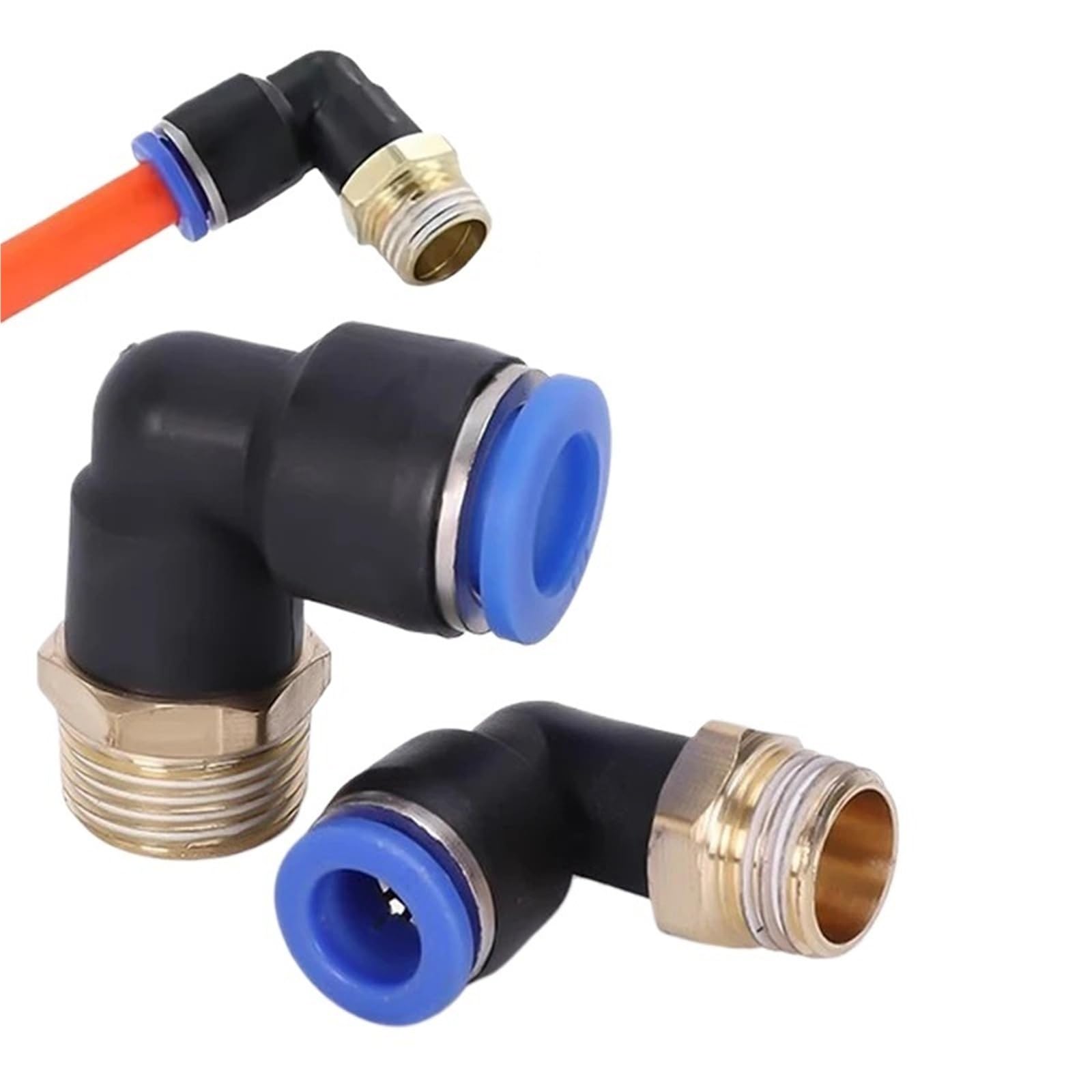 Elbow Pneumatic Connector 1/8 "1/4" 3/8 "1/2" Thread Hose Fitting 4/6/8/10/12mm 5Pcs(PL12-02)
