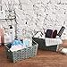 EZOWare 3pcs Weaving Storage Baskets, Multipurpose Wicker Organizer Bins Boxes with Handles for Shelf, Bathroom, Pantry, Accessories - Paper Rope Gray