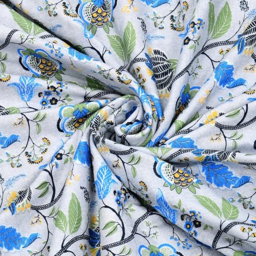 Image of Home Ecstasy 100% Cotton Mulmul Reversible Dohar for Single Bed 210 GSM (56 x 88 inches), Blue