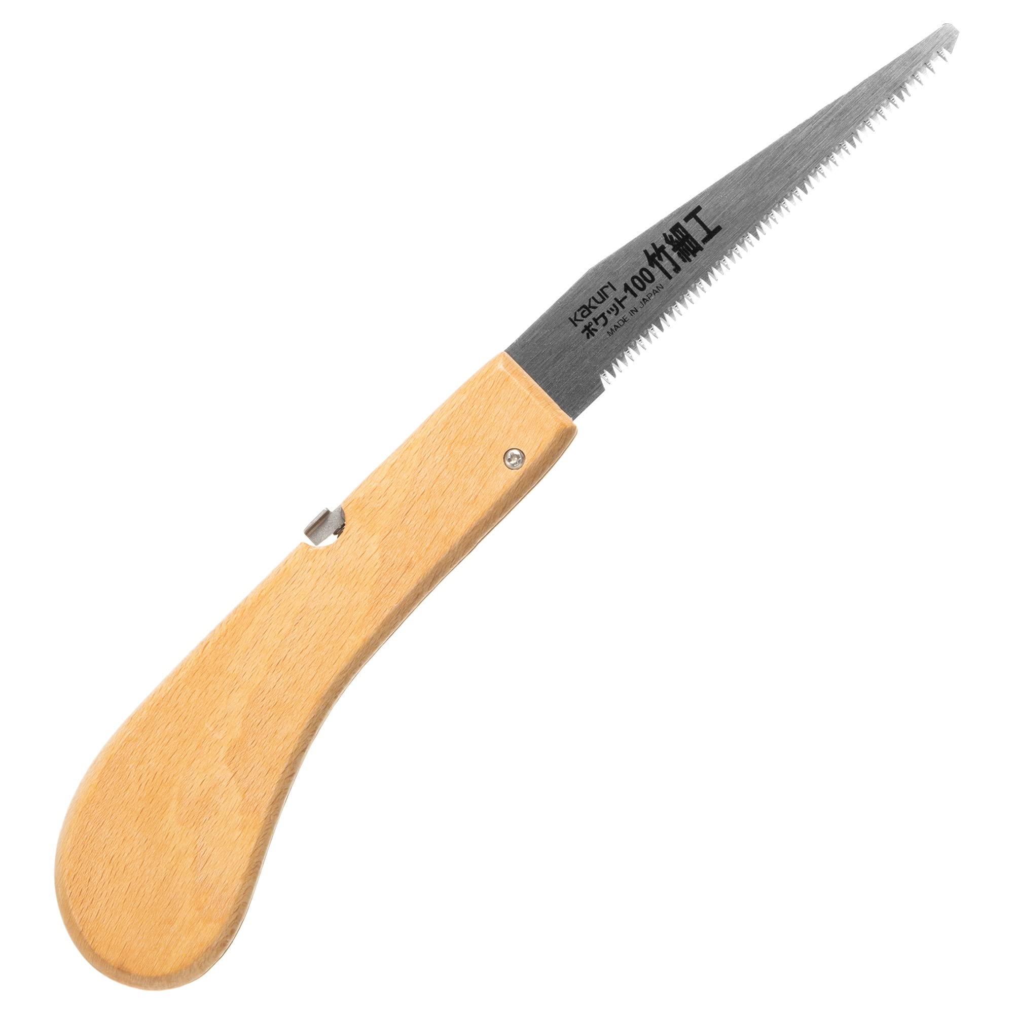 KAKURI Bamboo Saw 4" Japanese Pull Saw Razor Sharp Japanese Steel Blade, Mini Pocket Hand Saw for Bamboo Crafts, Hobby, Foldable Wood Handle, Made in JAPAN