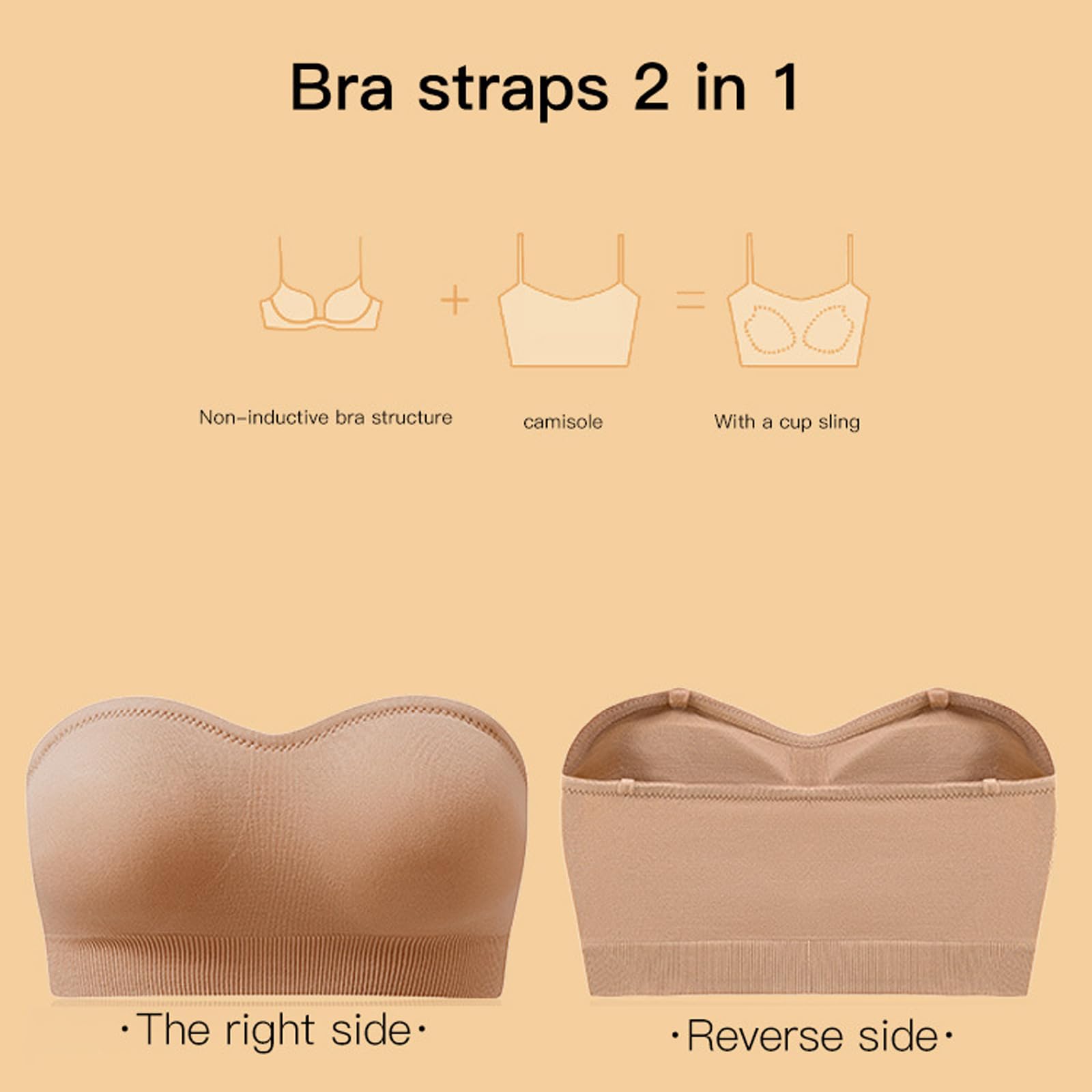 Reggiseno senza spalline con retro trasparente da donna, reggiseno invisibile riutilizzabile con spalline trasparenti rimovibili, perfetto per abiti da sposa senza schienale