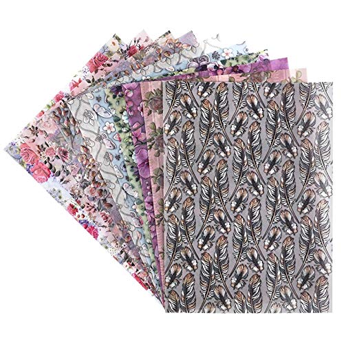Ideen mit Herz Dekorpapier | Motiv-Transparentpapiere Deluxe | geprägt | farbig | Spotlack-veredelt | DIN A4 | 150g/m² | 10 Bogen | Bastelpapier mit Muster (Floristik Mix)