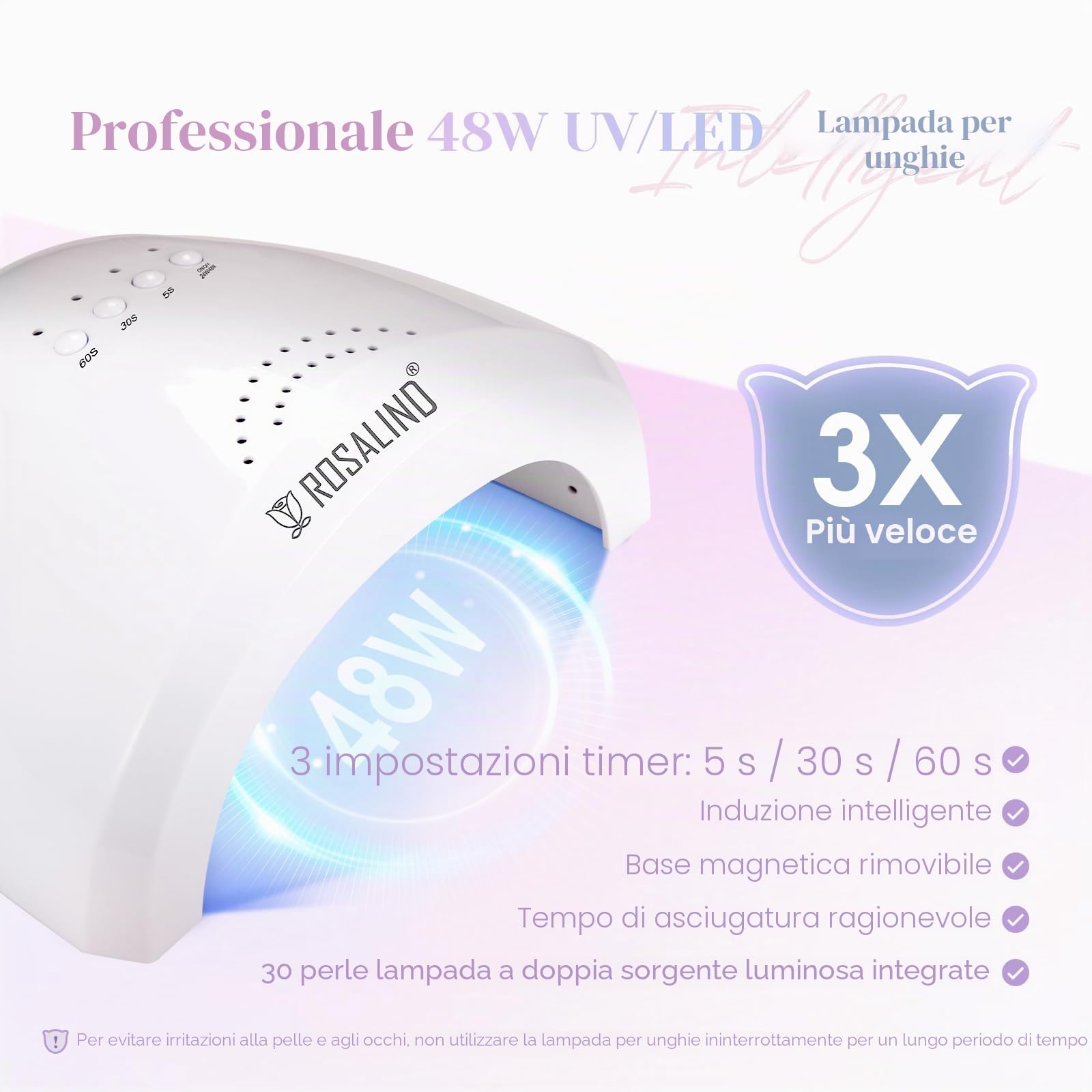 ROSALIND Kit Semipermanente Unghie con 48W UV LED Lampada 32+4 Pezzi | Kit Unghie Gel Completo, Bianco Verde Viola Blu Kit Smalto Semipermanente Completo Marrone Grigio Mini Colori Smalto Regalo