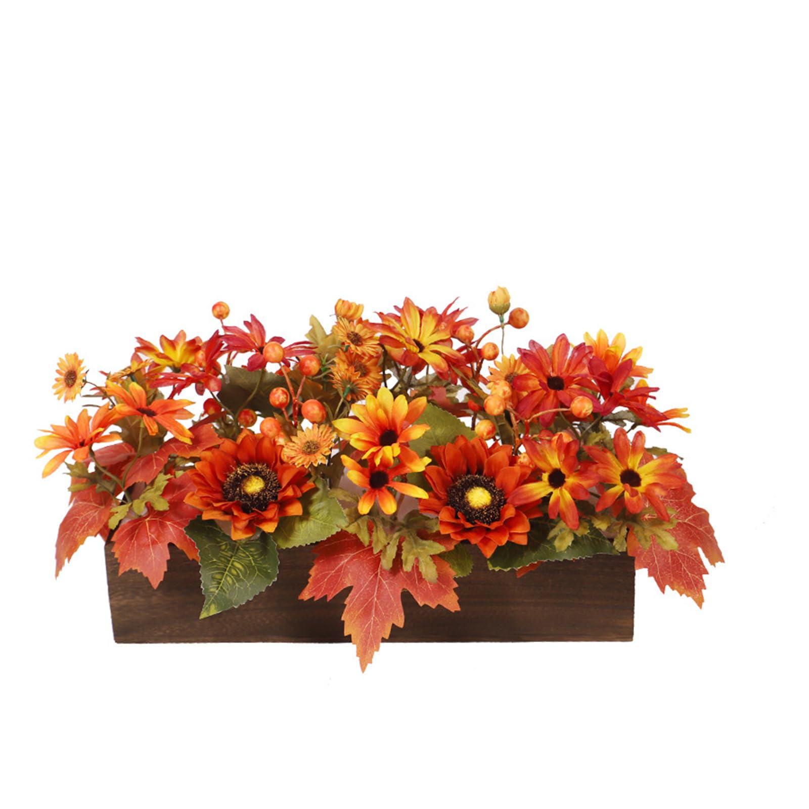 Buxuaaaa Thanksgiving Table Decorative Centerpieces Realistic Artificial Sunflowers Maples for Fall Home Decoration Flower Tabletop Decors