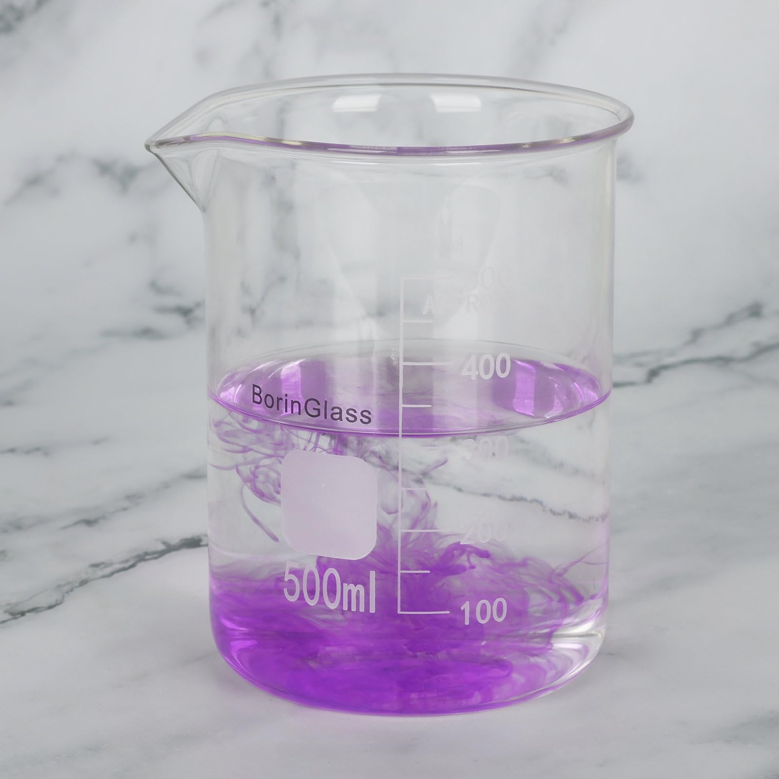 BorinGlass Set di Becker Graduati in Vetro Borosilicato ad Alta Resistenza (5 Pezzi) - 5 Misure: 50 ml / 100 ml / 250 ml / 500 ml / 1000 ml (1 L)
