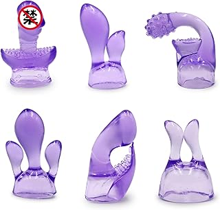 Ustbaly Mini AV Stick Head Cover, Masturbation Shaker Head Cover, Massage Stick Six Accessories G-Point Clitoral Stimulation Head Cover, Head Diameter 1.57 Inches(Purple 6Pcs)