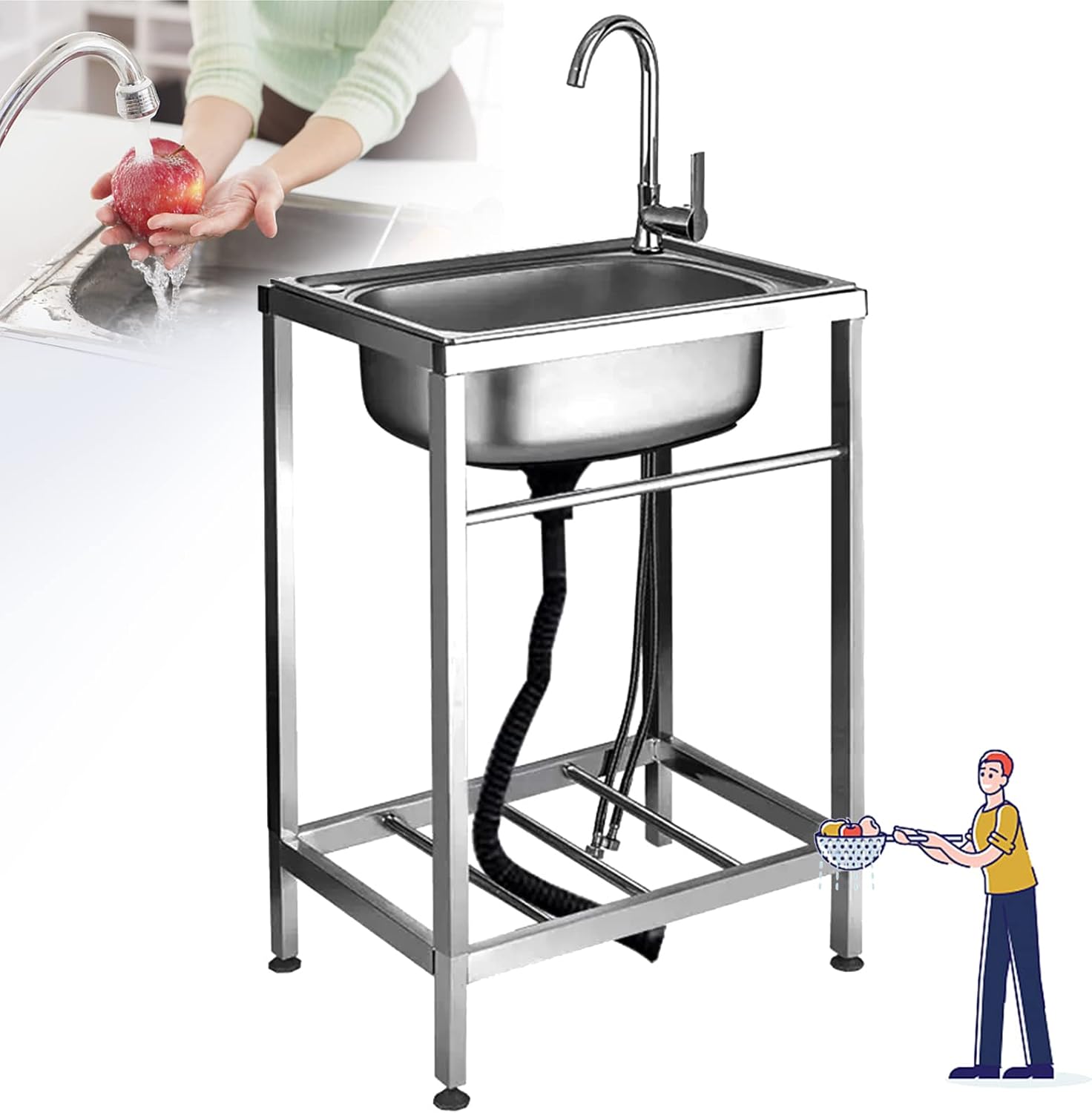 Commercial Restaurant Sink Kitchen Sink Kitchen Bowl Sink 304 Stainless Steel Sink