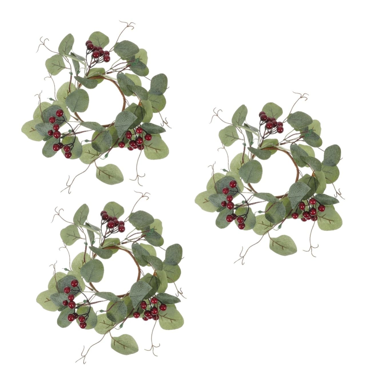 TOPBATHY 3 Lazos De Navideña De Eucalipto De Imitación Decoración De Mesa Decorativa para Fiestas.