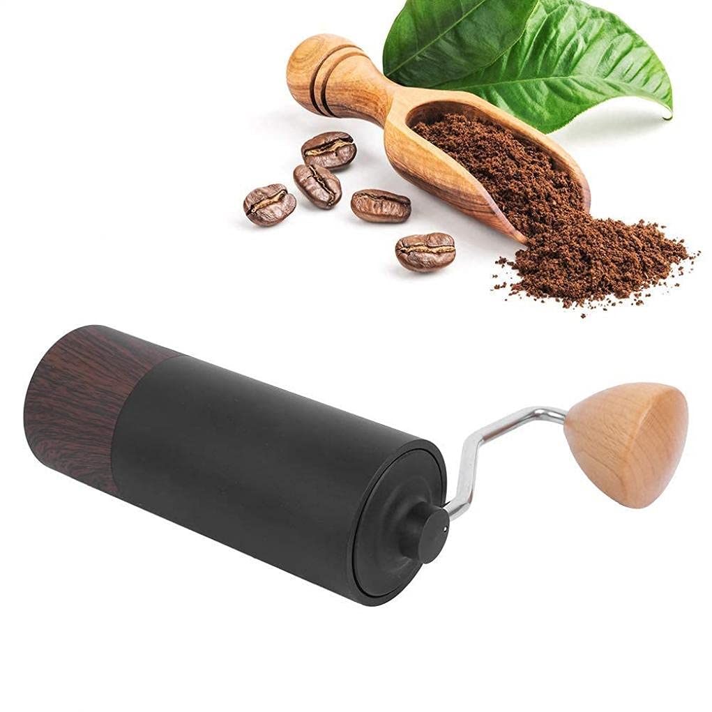 Handkurbelmühle Manuelle Kaffeemühle, Edelstahl Gratmühle Mit Einstellbarer Holzmaserung Haushaltsbedarf Für Ihr Zuhause, Büro Oder Reise