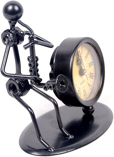 Miniatura 3 de Figura clásica de reloj de músico de hierro vintage antiguo para decoración de escritorio de oficina en casa, regalo (C69 saxofón)