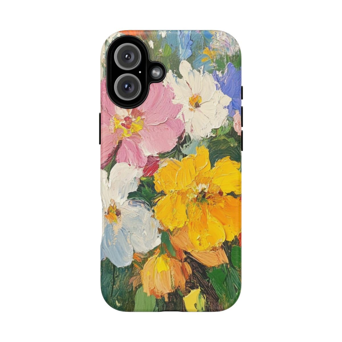 Coque rigide mate iPhone 16 Plus avec motif bouquet de fleurs vert artistique - 5
