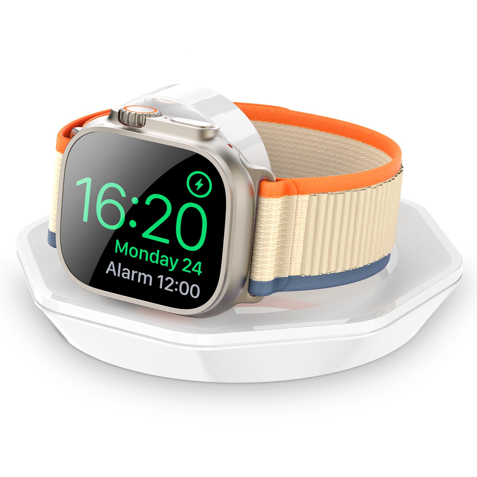 Foldable Magnetic Charging Dock for Apple Watch Wireless Fast Watch Charger Stand with Charging Cable Compatible with Apple