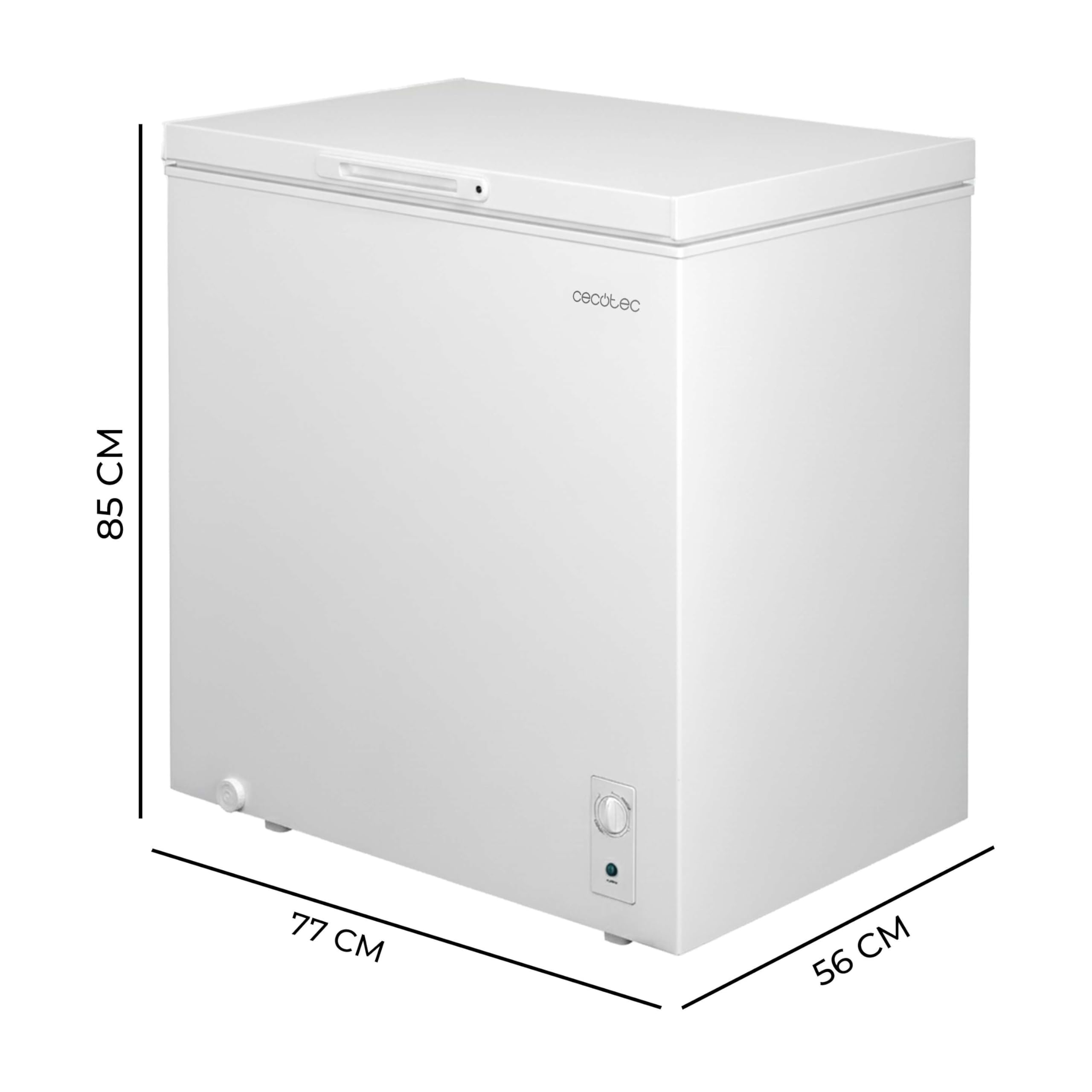 Cecotec Congélateur Coffre 198L Bolero CoolMarket Chest 198M Blanc Panier Poignées Contrôle Mécanique LED UltraContact D-Cool Double Fonction Porte ZeroG Congélation Rapide
