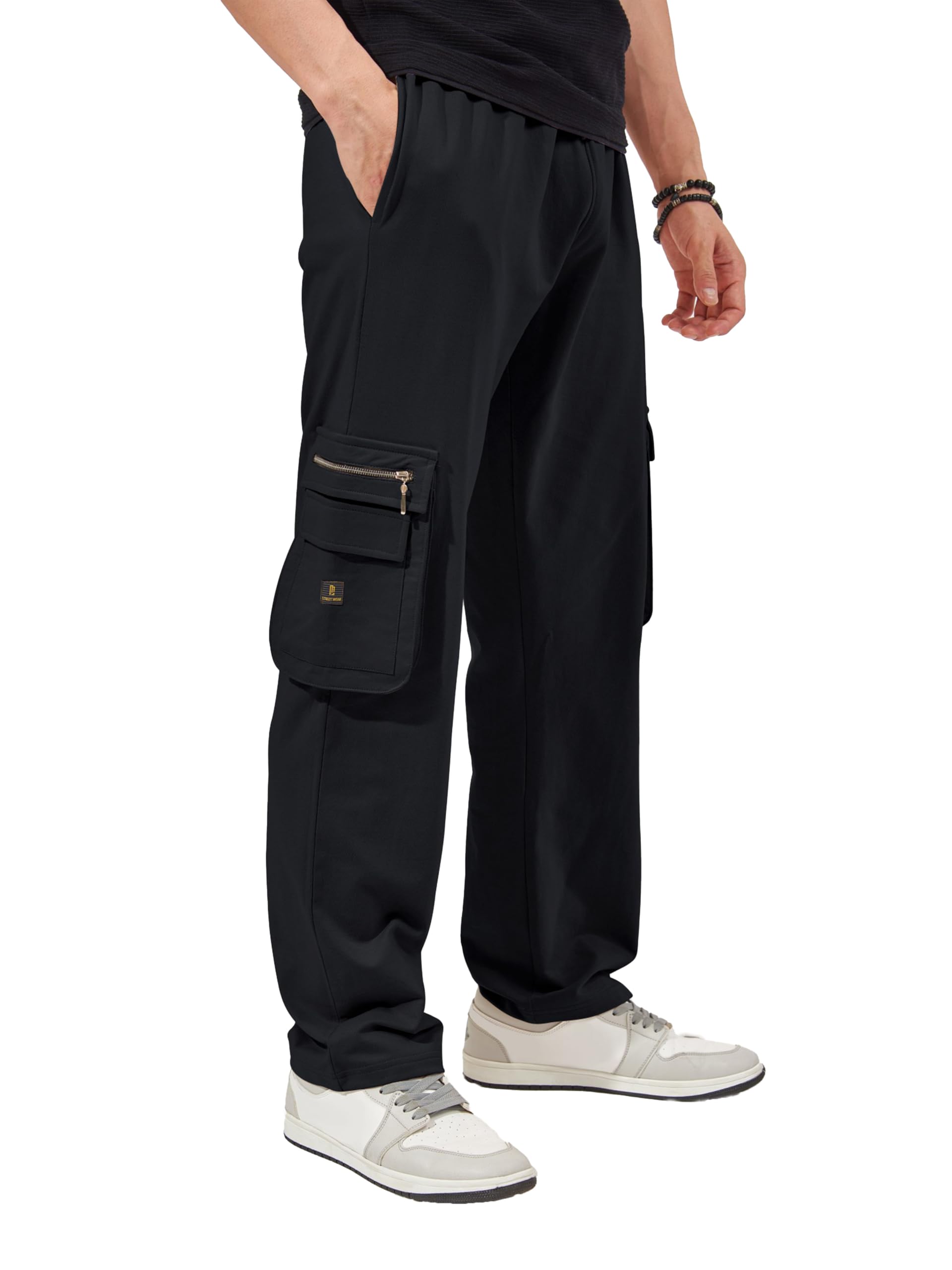 maniac ||Mens||Solid||Black||Oversized||Cotton||Cargo Pant-picture-42